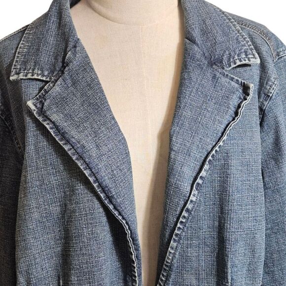 Venezia Vintage Denim Blazer Jacket Plus Size - Picture 2 of 8